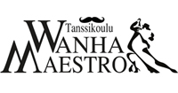Tanssikoulu Wanha Maestro -mustavalkoinen logo.